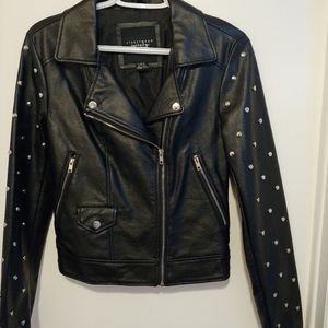 Studded Faux Leather Jacket